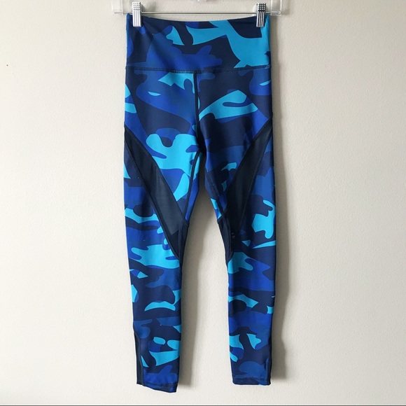Zyia Navy Camo Mesh Light n Tight Leggings Blue 2 - Picture 2 of 12